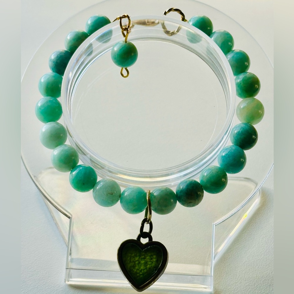 Amazonite bracelet. Gorgeous stone. Made with 24 hours exposure to sun-moon.